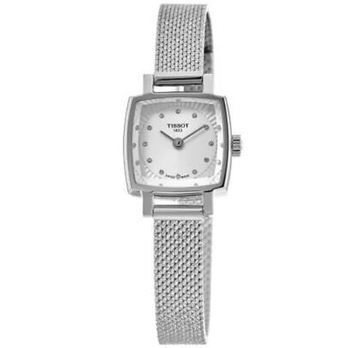 Tissot T-lady Lovely Square Silver Women`s Watch T058.109.11.036.00 - Silver Face, Silver Dial, Silver Band