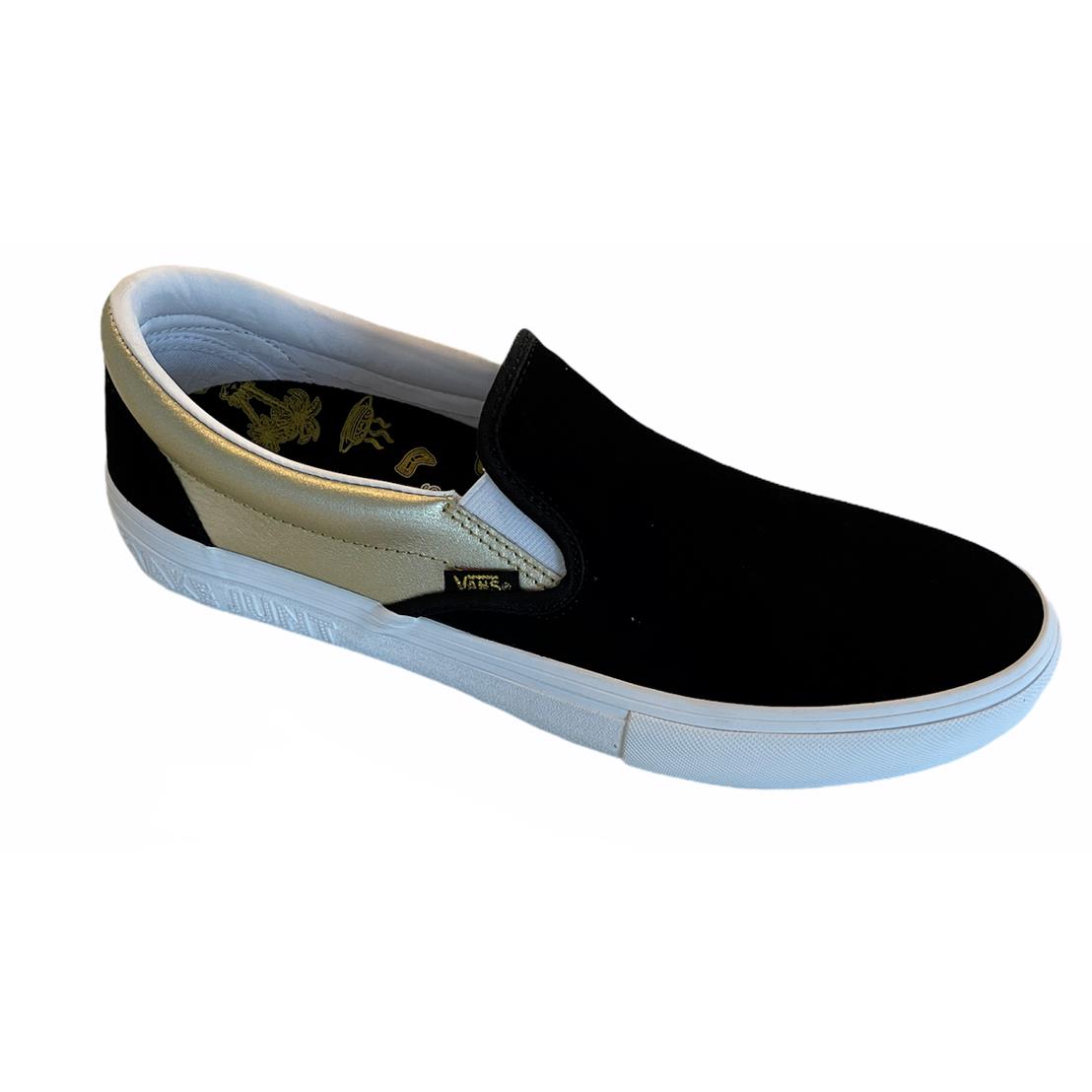 Vans Shake Junt Slip On Pro Black Gold Men`s Skate Shoes Size 10.5 Fast