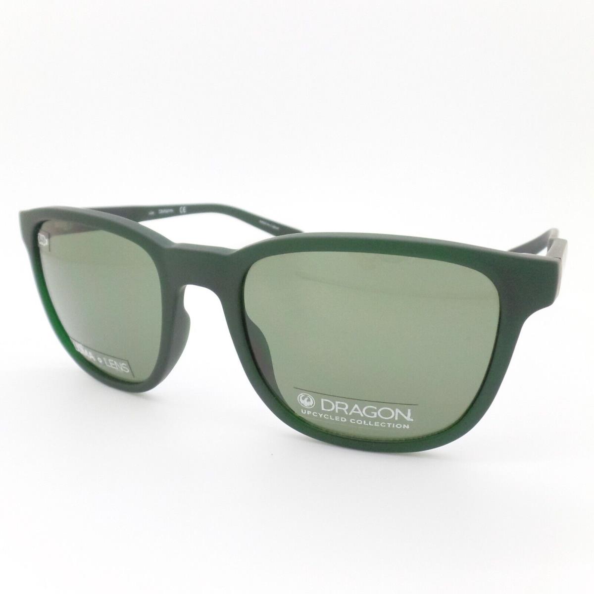 Dragon DR Clover LL Matte Olive 313 Green 53mm Sunglasses - Matte Olive Frame, Green Lens
