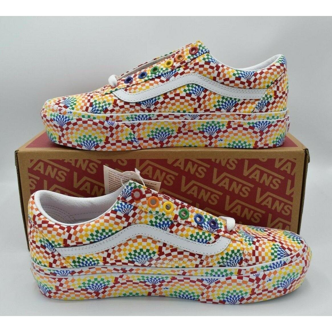 Vans Womens Size 9.5 Old Skool Multicolor Platform Pride Shoes Sneakers