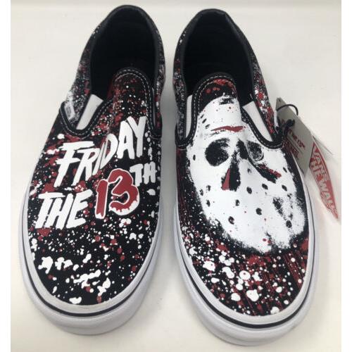 Vans House of Terror Friday The 13th Jason Voorhees Gitd Slip On Shoes Size 10