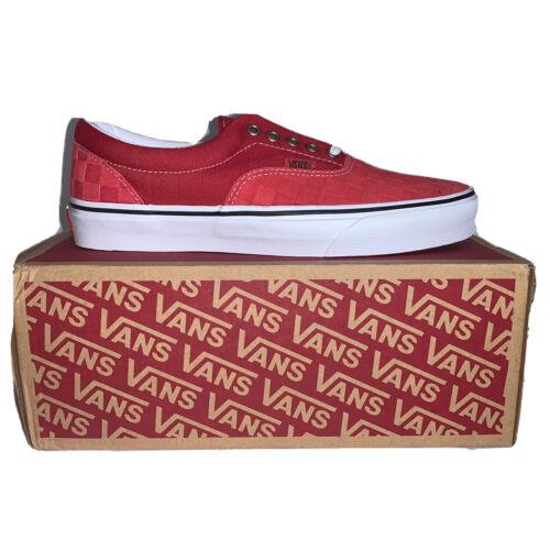 Vans Era Checkerboard Off The Wall Red/white Canvas Shoes Sz 8.5 M 10 W