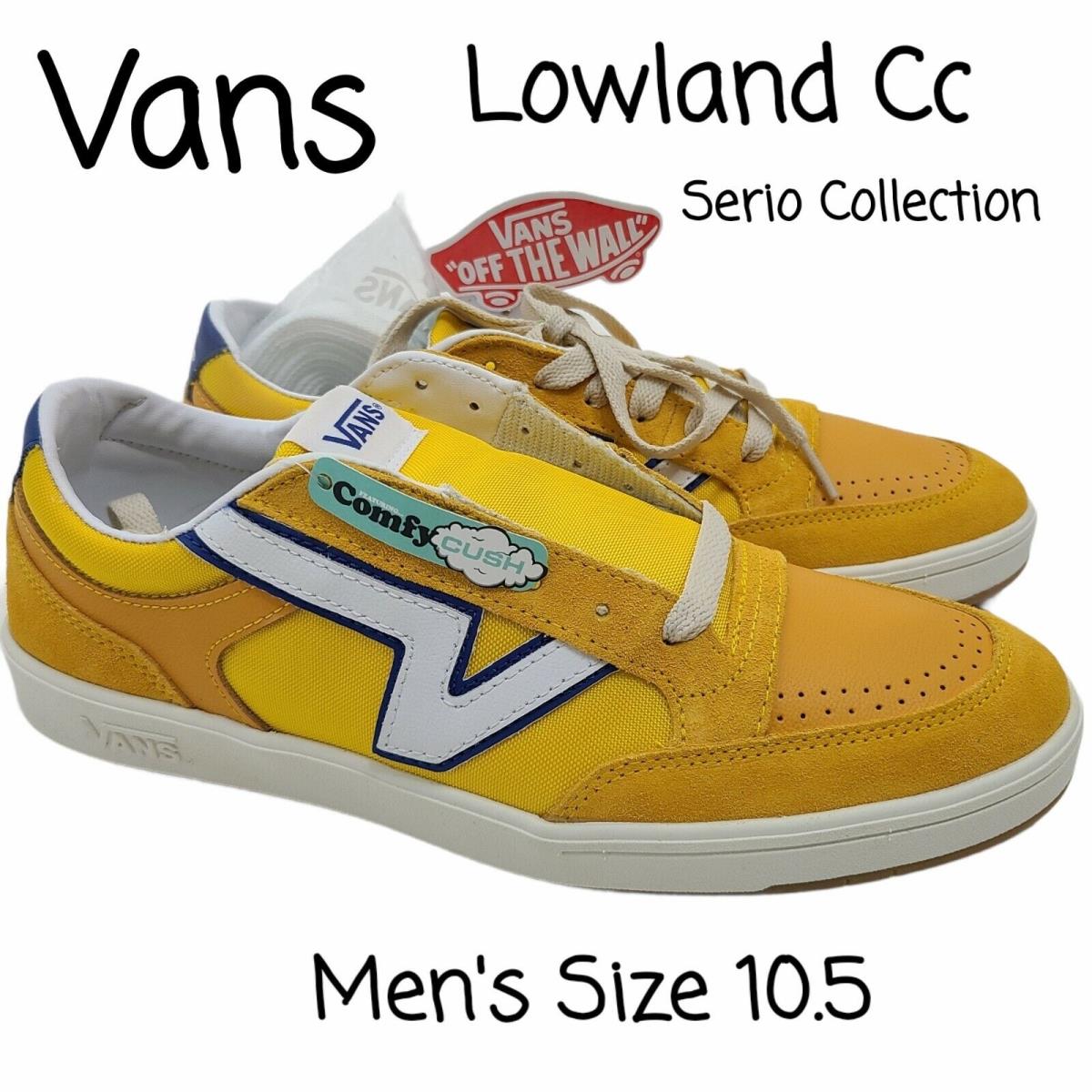 Vans Yellow Blue Serio Collection Lowland CC Shoes Extra Laces Mens Size 10.5