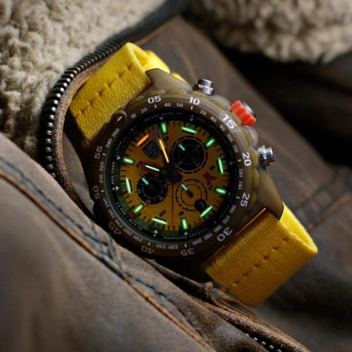 Luminox watch  - Yellow Dial, Yellow Band, Brown Bezel 2
