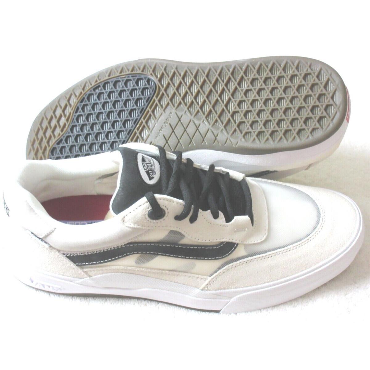 Vans Men`s Wayvee Marshmallow White Black Skate Shoes Suede Mesh Size 12