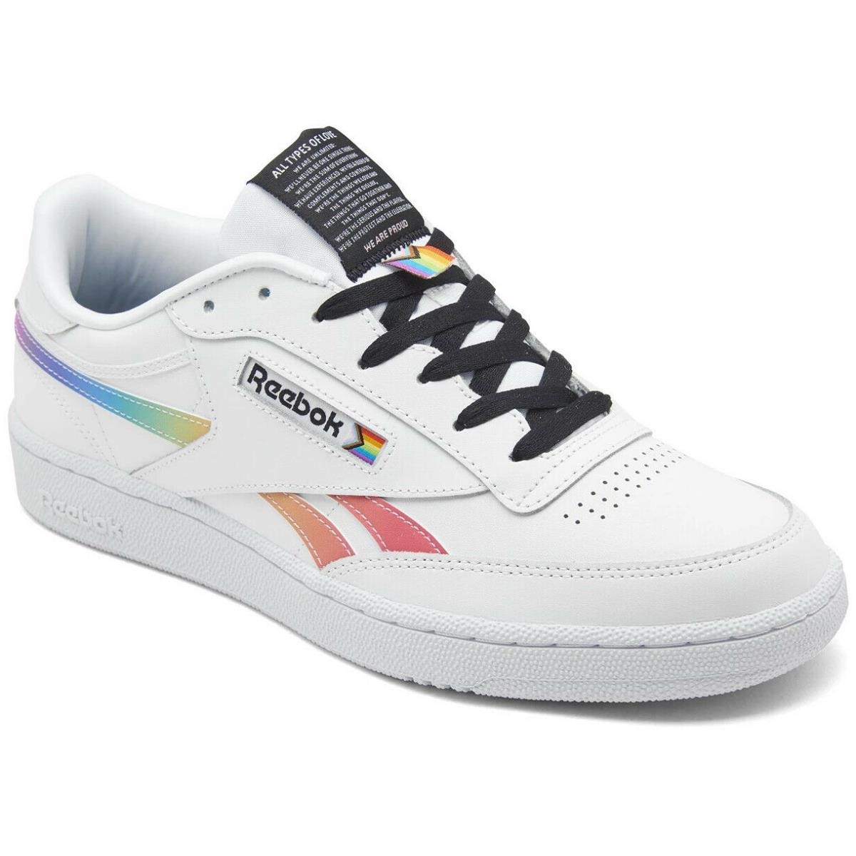 Reebok Club C Revenge White Pride Rainbow Shoes Size 9 Women`s FY7514F