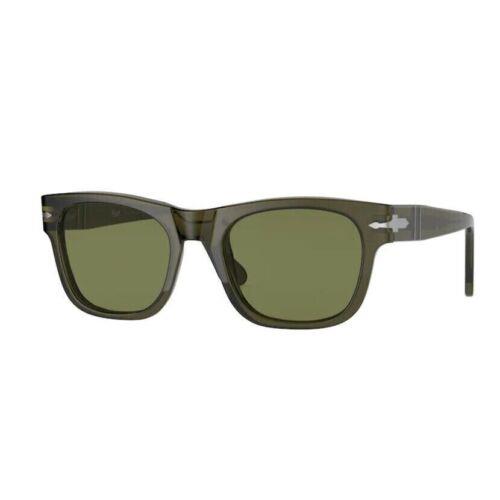 Persol PO3269S 11034E 50Opal Smoke/ Light Green Rectangle Unisex Sunglasses