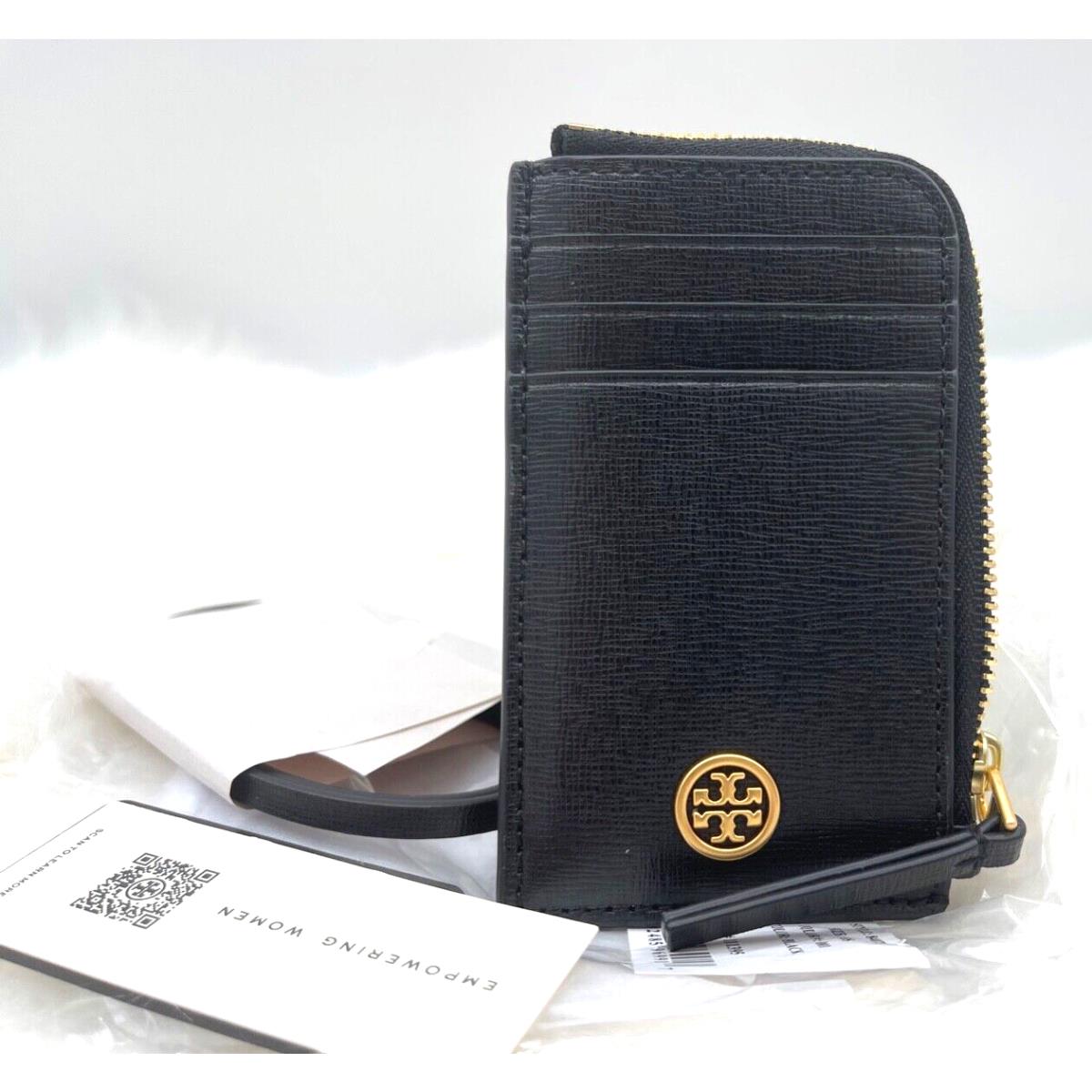 Tory Burch Robinson Beeswax Saffiano Leather Zip Card Case Wallet