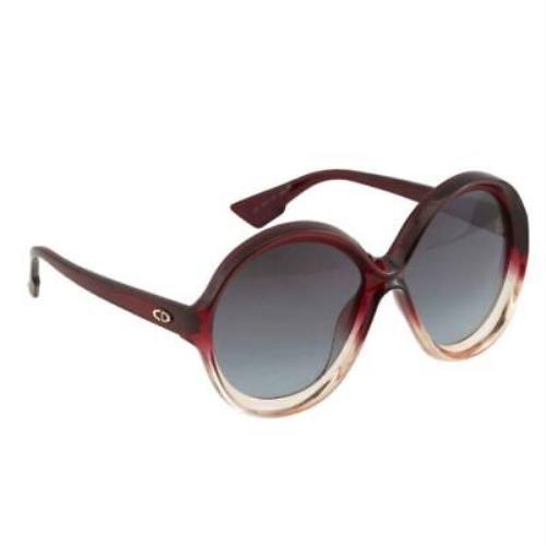 Dior Bianca 0T5I7 Women Sunglasses Burgundy Pink / Grey Gradient Oversize - Transparent Burgundy Pink Frame, Gray Lens