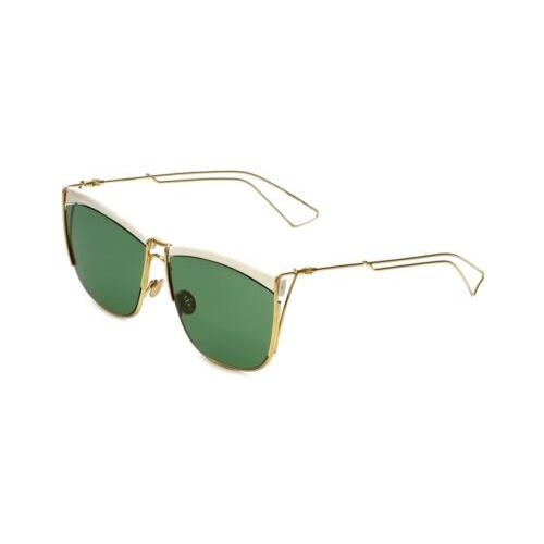 Christian Dior Designer Sunglasses So Electric 266 in White Gold with Green Lens - White Gold , Gold Frame, Green Lens