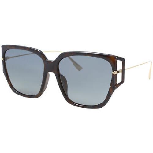 Christian Dior DiorDirection3F 0861I Sunglasses Dark Havana-gold/blue Lenses