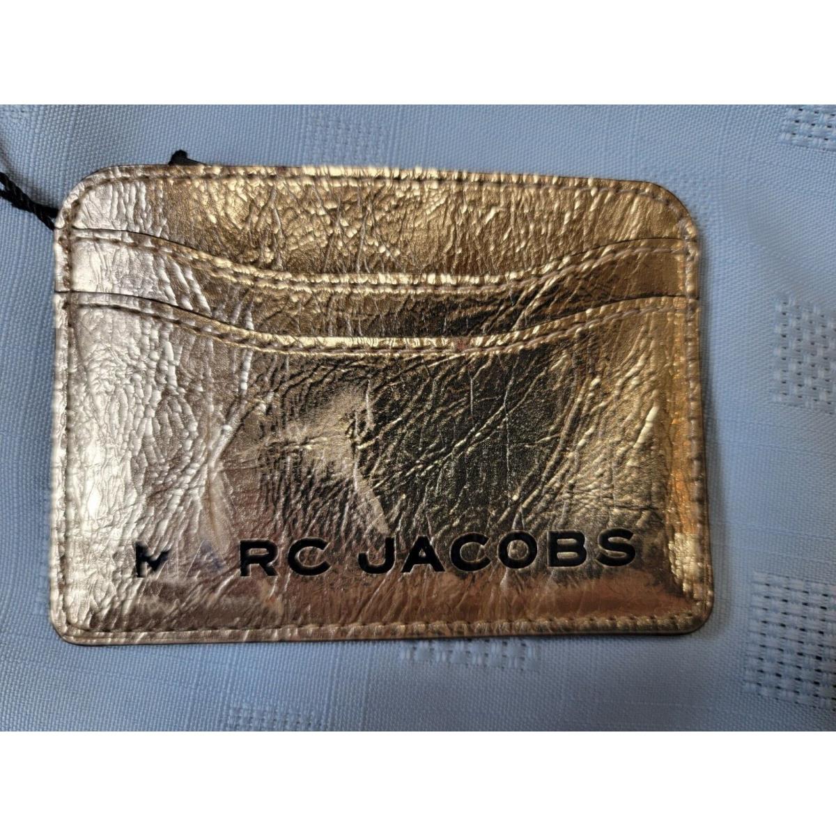 Marc Jacobs Women or Men`s Gold Metallic Leather Card Holder