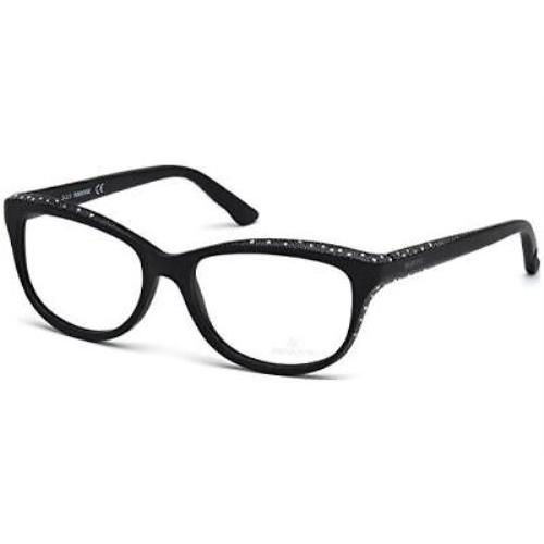 Swarovski Women Designer Eyeglasses Frame SK 5100 002 54 mm Black Silver Glitter