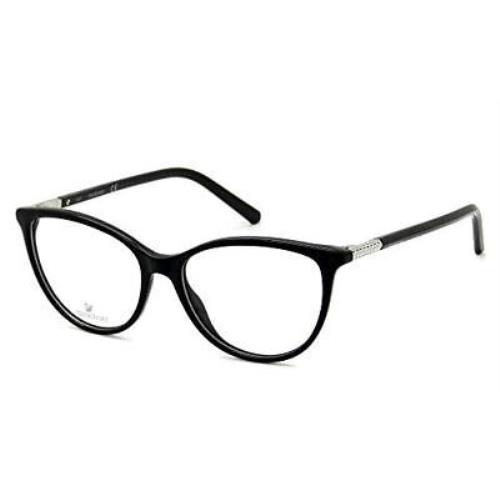 Swarovski Crystal Women`s Designer Eyeglasses SK 5240 001 52 mm in Shiny Black