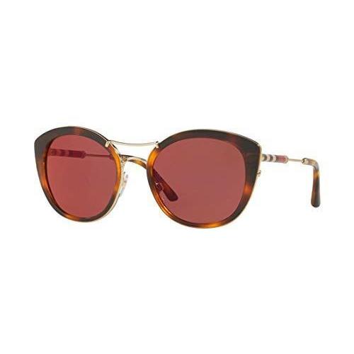 Burberry Women`s BE4251Q Sunglasses Light Havana/dark Violet Mirror Red 53mm