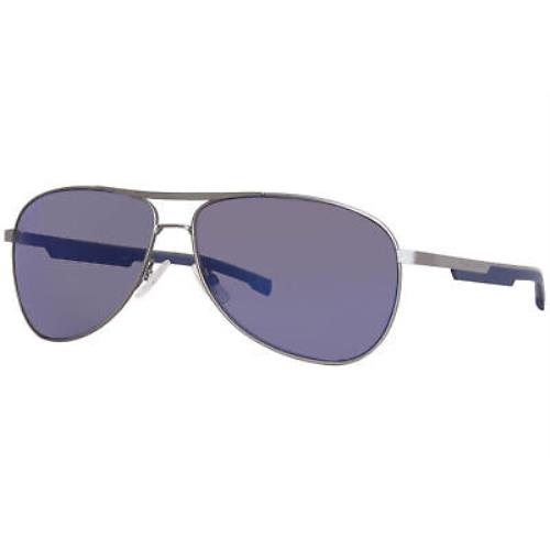 Hugo Boss 1199/S R81XT Sunglasses Men`s Matte Ruthenium/blue Mirror Pilot 63mm