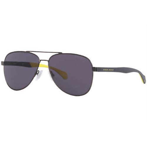 Hugo Boss 1077/S SVKM9 Sunglasses Men`s Ruthenium/black/polarized Grey ...