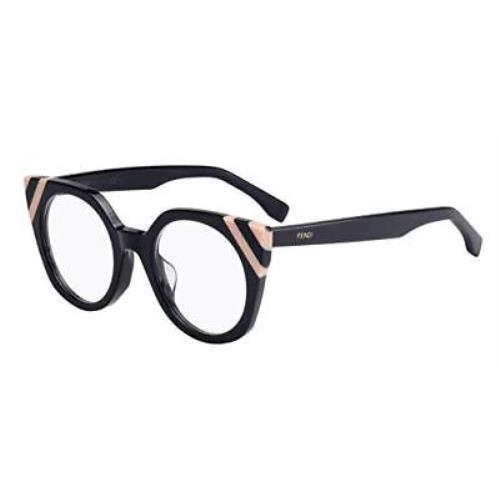 Fendi FF 0246 KB7 Waves Grey Striped Light Pink Plastic Cat-eye Eyeglasses 48mm