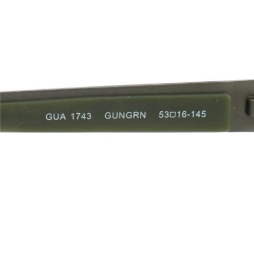 Guess eyeglasses GUNGRN - Gunmetal Green , Gunmetal Green Frame, With Plastic Demo Lens Lens 3