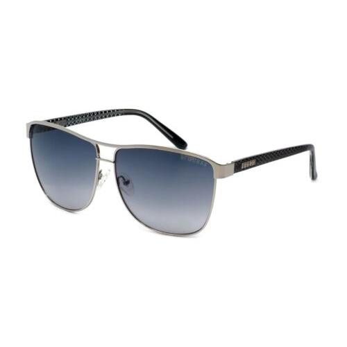 Guess Designer Sunglasses GUF255 in Silver Frame with Green Lens