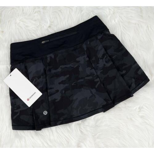 Lululemon Pace Rival Skirt Size 4 Regular 13 Incognito Camo Multi Grey Icmg
