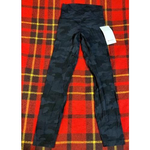 Womens Lululemon Align High Rise Pants Leggings 25 Size 4 LW5BY3S Camo G7