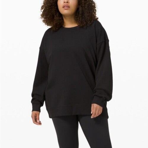 Lululemon Perfectly Oversized True Black Crew Terry Sweatshirt Sweater 6