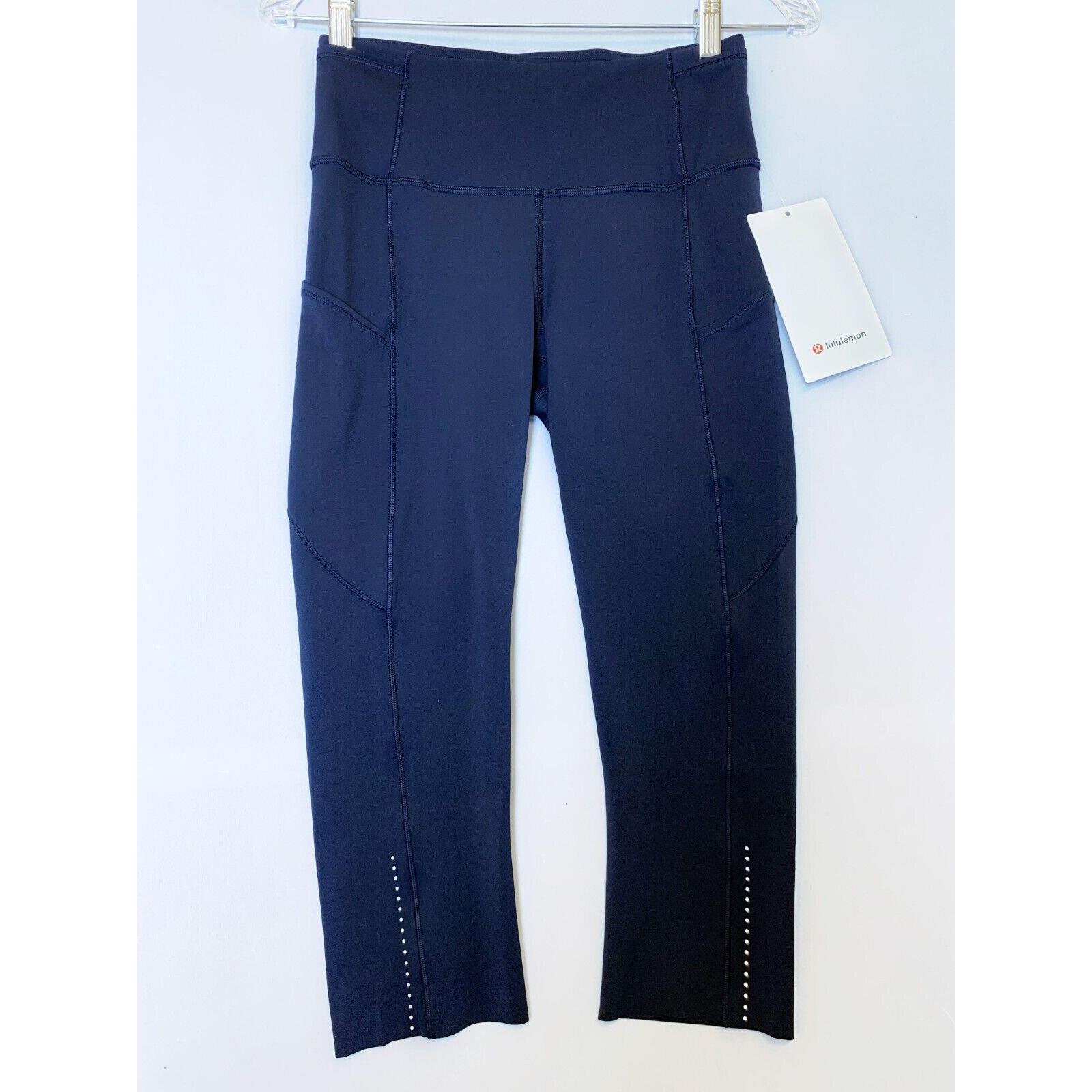 Lululemon Leggings Size 6 Fast Free Tight 19 Yoga Pant High Rise Crop Navy Blue