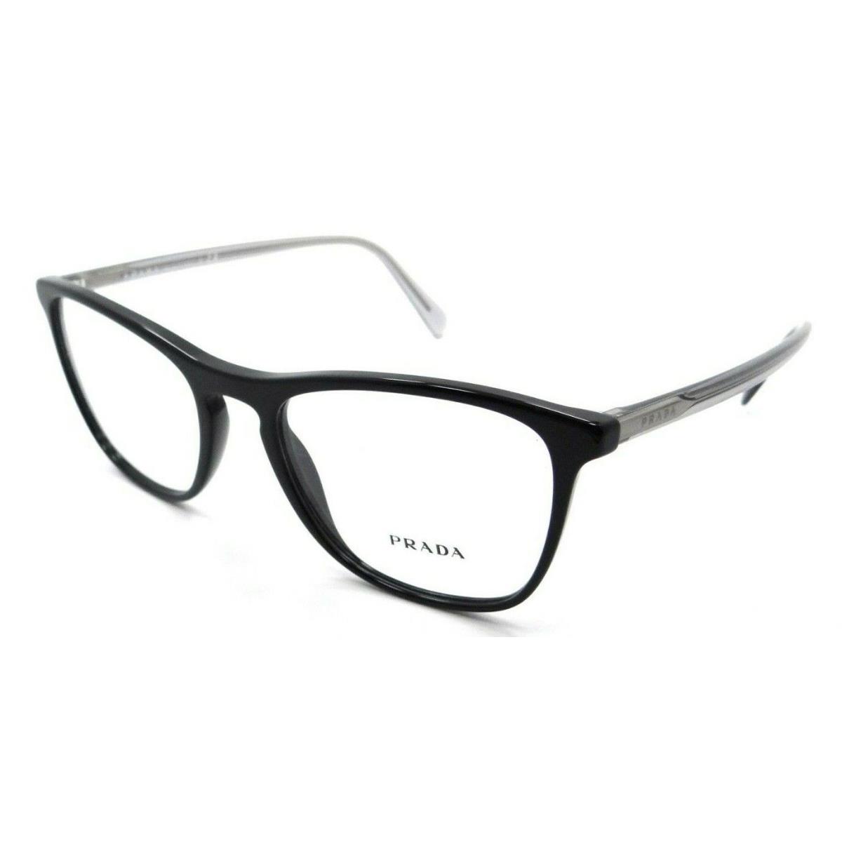 Prada Eyeglasses Frames PR 08VV 1AB-1O1 53-19-145 Black / Grey Made in Italy