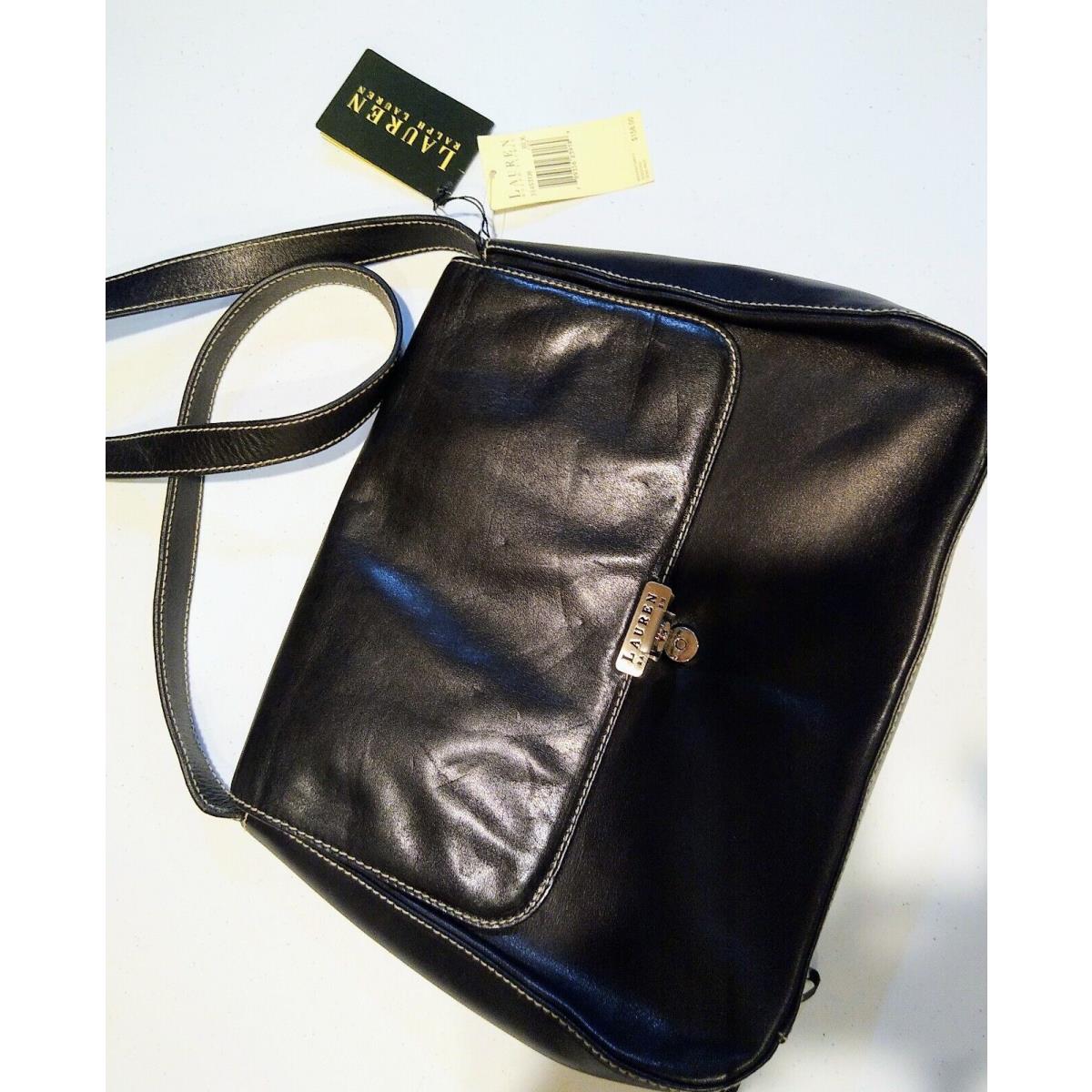Vintage Lauren Ralph Lauren Messenger Bag Black Leather - Ralph Lauren bag  - 883820173334 | Fash Brands