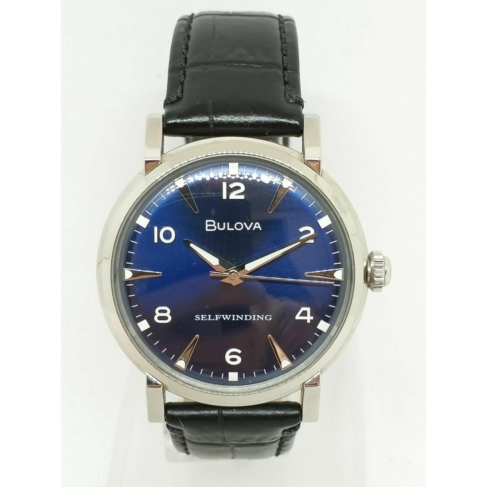 Bulova 96A242 American Clipper 38MM Men`s Black Leather Watch