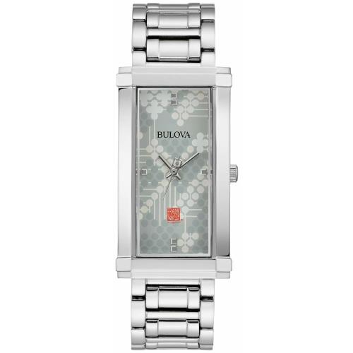 Bulova Women`s Frank Lloyd Automatic Gray Dial Silver Watch 96L286