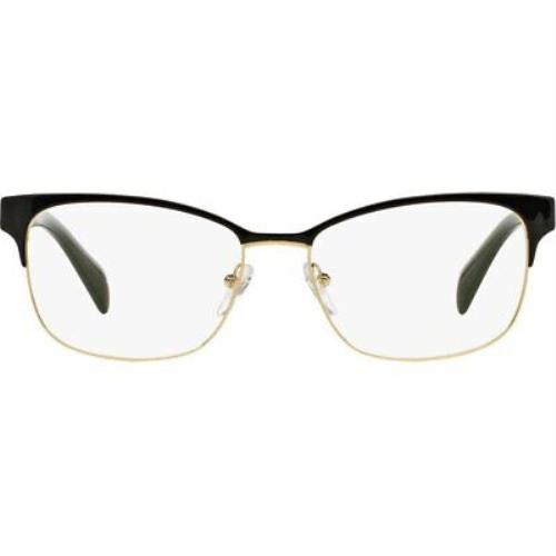Prada-pr 65RV Conceptual QE31O1 Rectangle Eyeglasses Black/pale Gold - Black/Pale Gold Frame