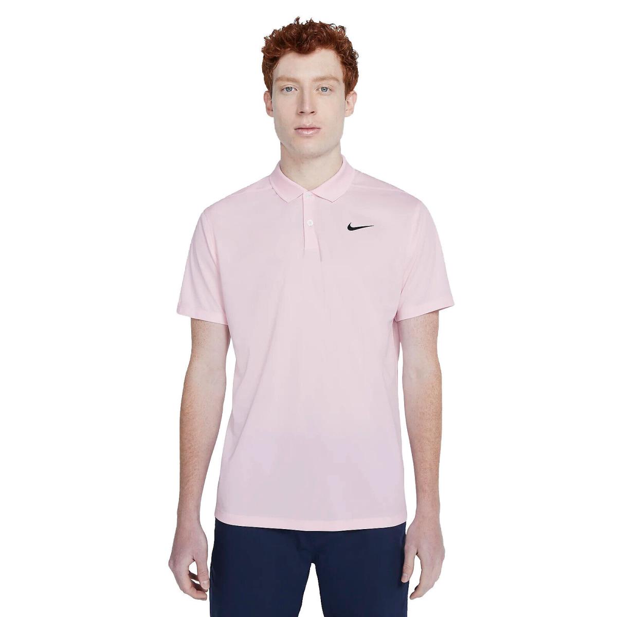 Nike Dri-fit Victory Polo Shirt sz L Large Pink Standard Fit Golf