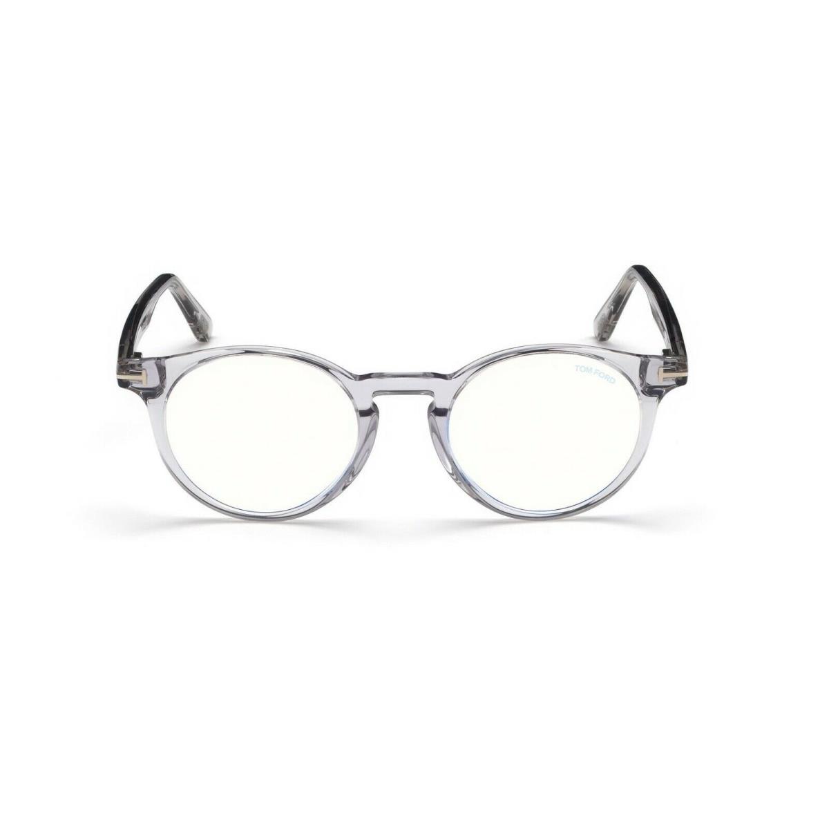 Tom Ford FT 5557-B Blue Block Light Grey Crystal 020 Eyeglasses