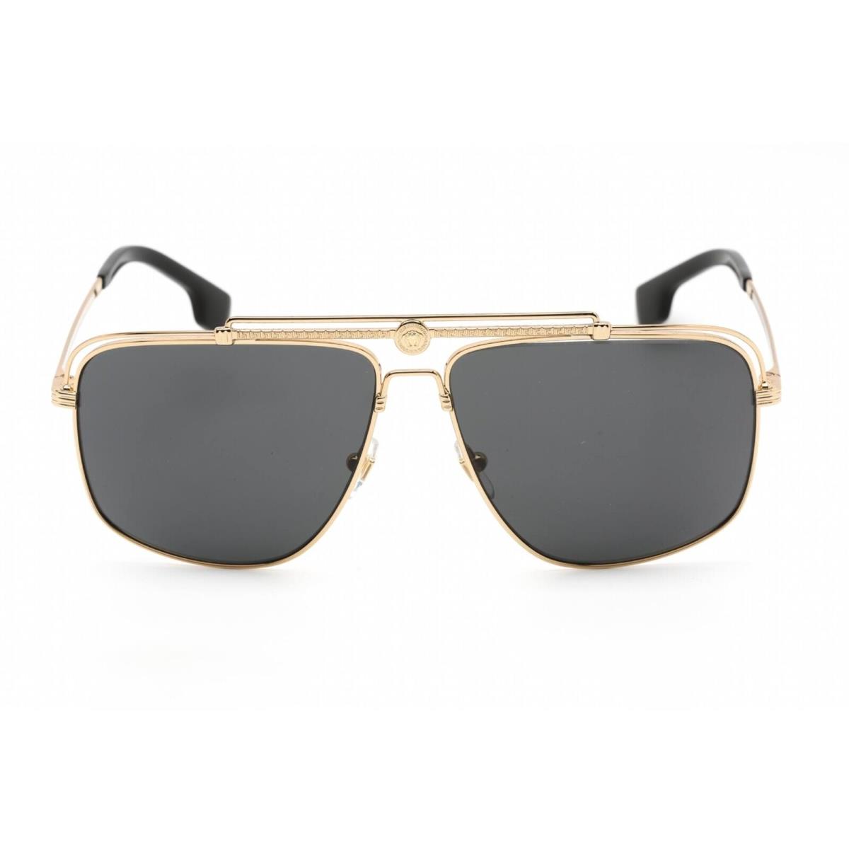 Versace Unisex Sunglasses Gold Metal Frame Dark Grey Lens VE2242 100287