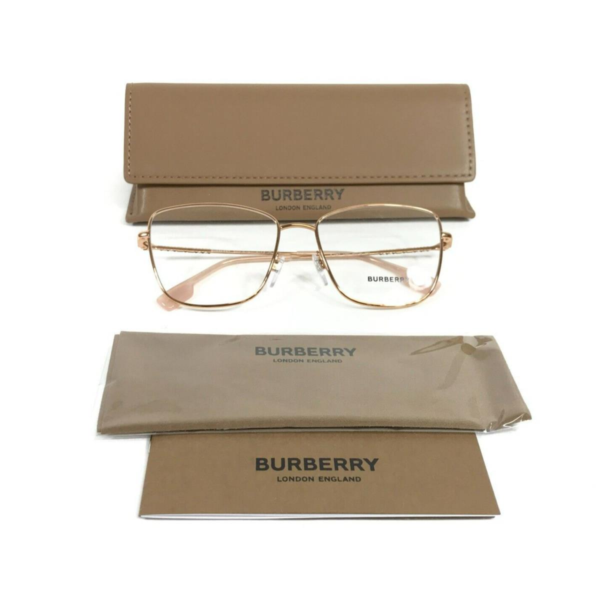 Burberry Eyeglasses Frames B1367 1337 Gold Pink Butterfly Wire Rim 55-16-140