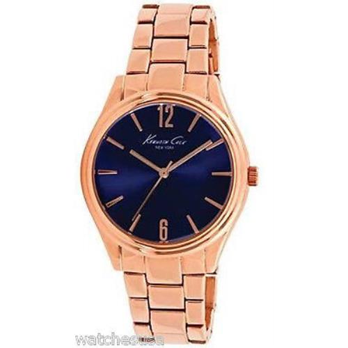 Kenneth Cole 10021764 York Blue Dial Rose Gold Stainless Steel Women`s Watch