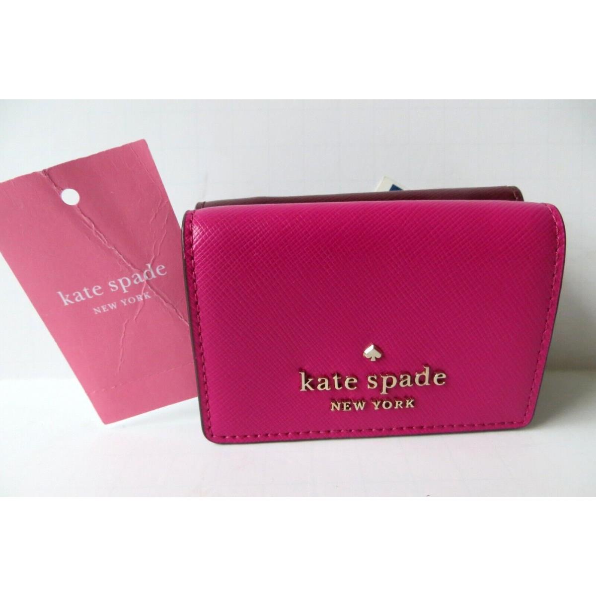 Kate Spade NY Women`s Micro Tri-fold Wallet - Pink Multi Staci Colorblock