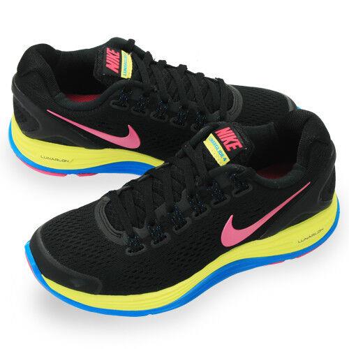 Nike shoes LUNARGLIDE - Black, FSN Pink, Electric Yellow, TRQ 0