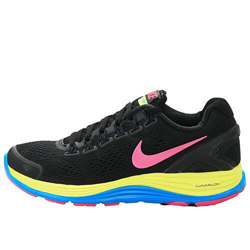 Nike shoes LUNARGLIDE - Black, FSN Pink, Electric Yellow, TRQ 1
