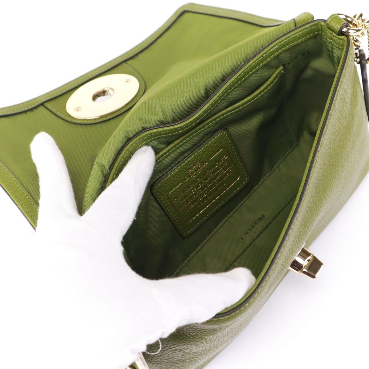 Coach Pebbled Leather Crosstown Chain Crossbody Bag Moss Green ...
