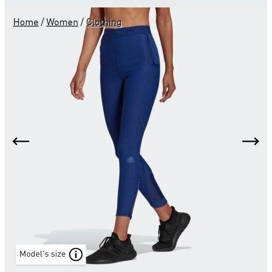 Adidas Own The Run Cold. Rdy Running Leggings H13227 Blue Size Large