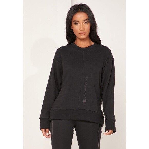 Adidas x Stella Mccartney Essential Long Sleeve Black Crewneck Sweatshirt L