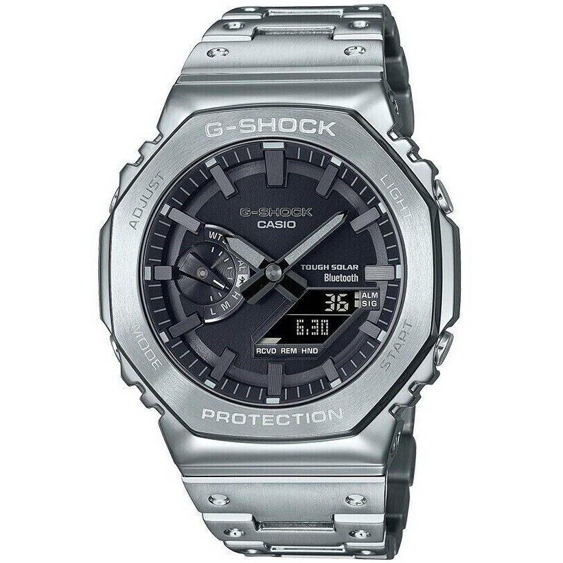 Casio G-shock GMB2100D-1A Bluetooth Solar Powered Full Metal Silver Watch