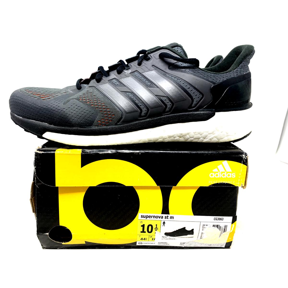 Adidas Supernova ST Boost Men`s 10.5 Black/orange Athletic Running Shoes