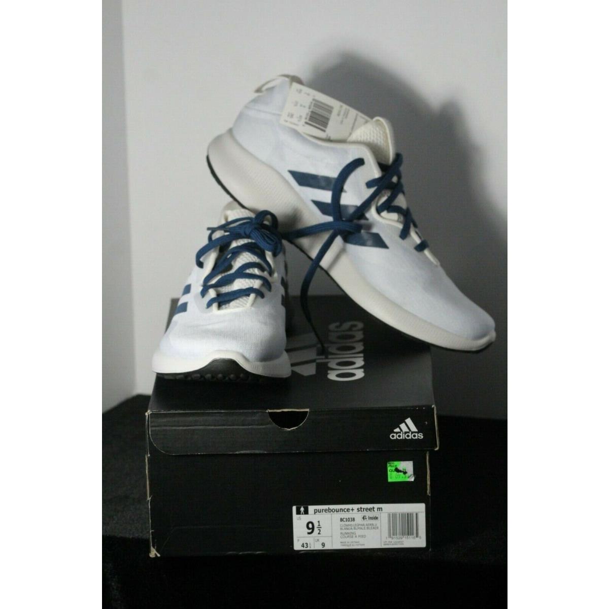 Adidas Purebounce+street BC1038 White Blue Men Running Shoes Sneakers 7.5 | 692740247229 - Adidas shoes Cloud White & Legend Marine | SporTipTop