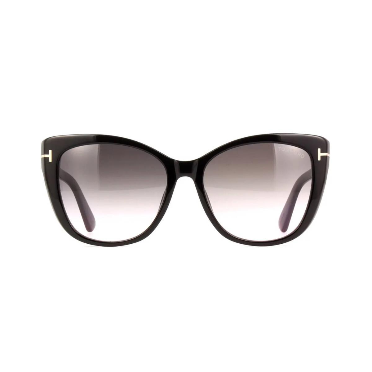 Tom Ford Nora FT 0937 Shiny Black/grey Shaded 01B Sunglasses - Frame: Shiny Black, Lens: Grey Shaded