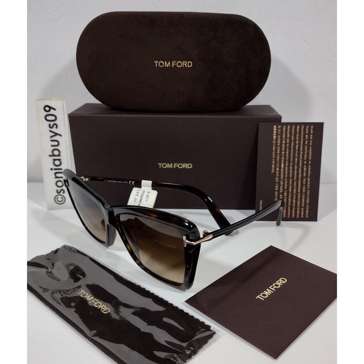 Tom Ford sunglasses Leah - Dark Tortoise Frame, Brown Gradient Lens 1