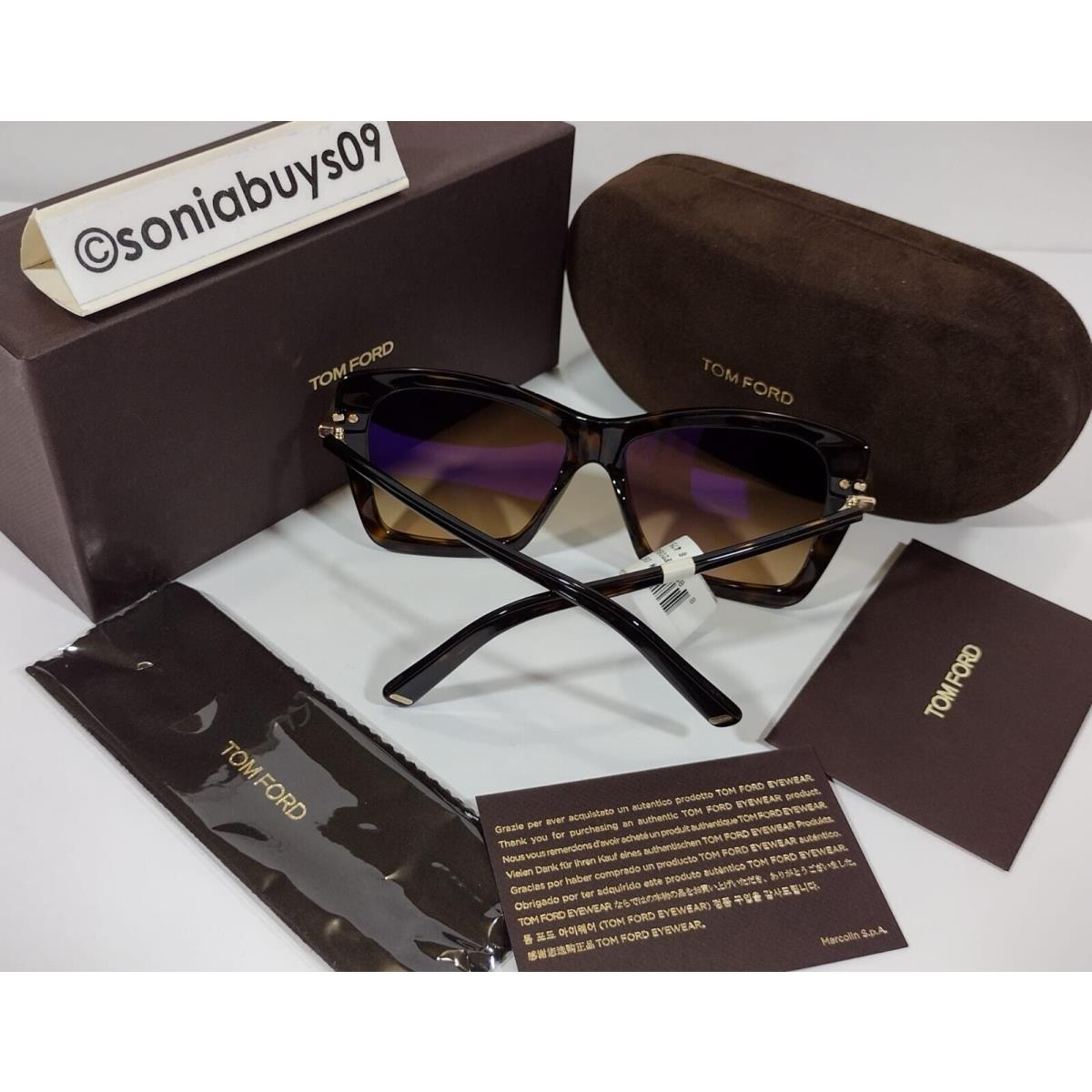 Tom Ford sunglasses Leah - Dark Tortoise Frame, Brown Gradient Lens 4